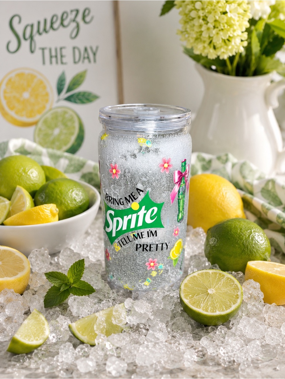 Sprite Branded Clear Lemon-Lime Tumbler - Green Accent